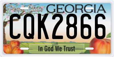 GA license plate CQK2866