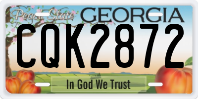 GA license plate CQK2872