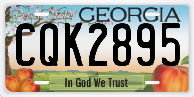 GA license plate CQK2895