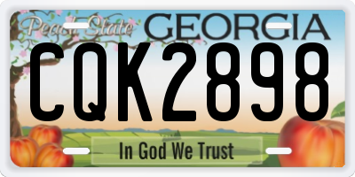 GA license plate CQK2898