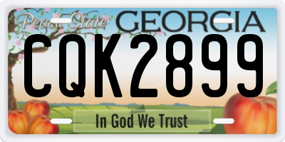 GA license plate CQK2899