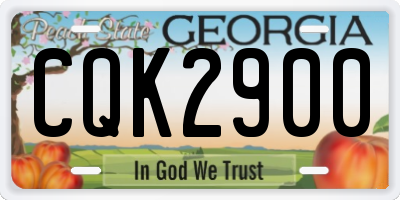 GA license plate CQK2900