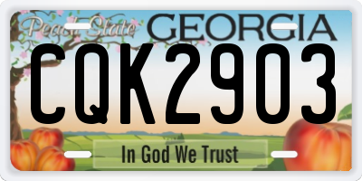 GA license plate CQK2903