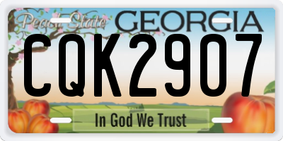 GA license plate CQK2907