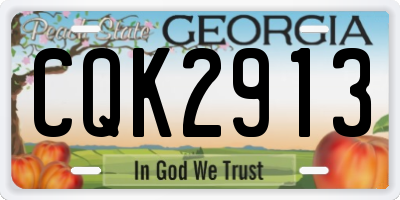 GA license plate CQK2913