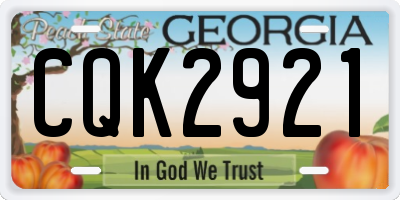GA license plate CQK2921