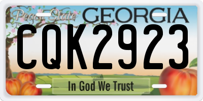GA license plate CQK2923