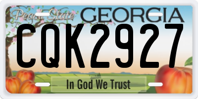 GA license plate CQK2927