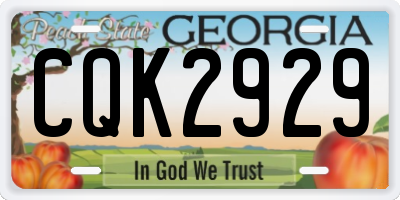 GA license plate CQK2929