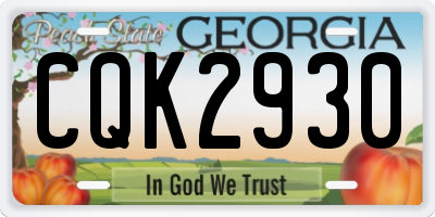 GA license plate CQK2930