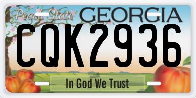 GA license plate CQK2936