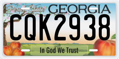 GA license plate CQK2938