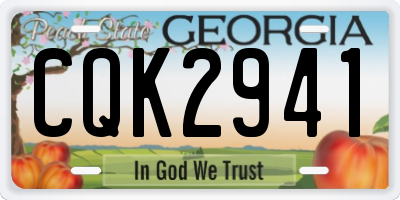GA license plate CQK2941