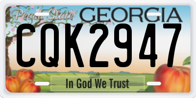 GA license plate CQK2947