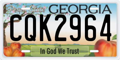 GA license plate CQK2964