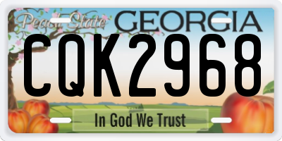 GA license plate CQK2968