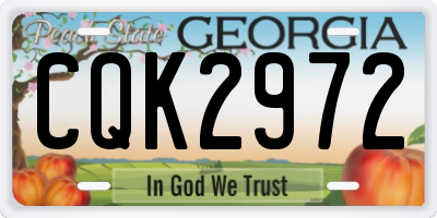 GA license plate CQK2972