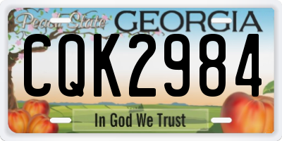 GA license plate CQK2984