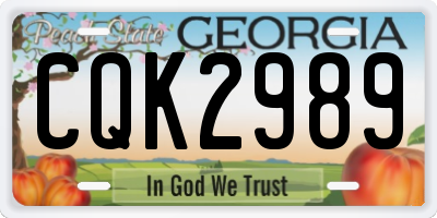 GA license plate CQK2989