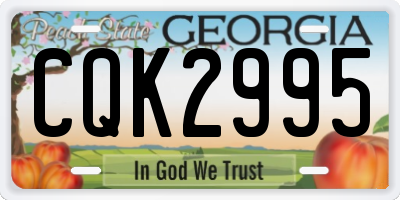 GA license plate CQK2995