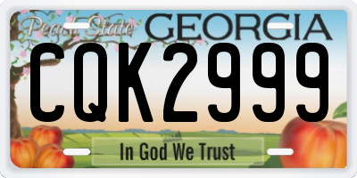 GA license plate CQK2999