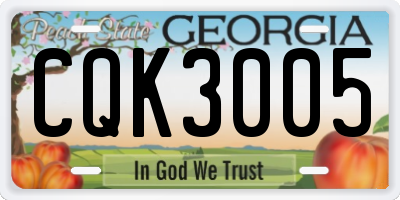 GA license plate CQK3005