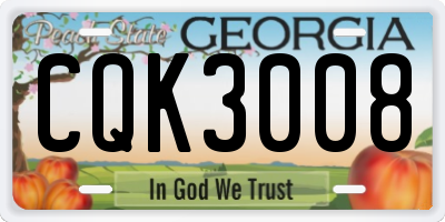 GA license plate CQK3008