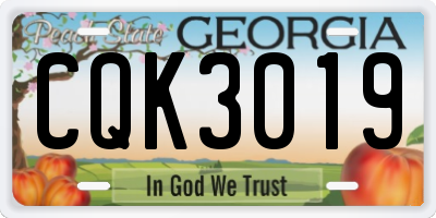 GA license plate CQK3019