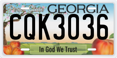 GA license plate CQK3036