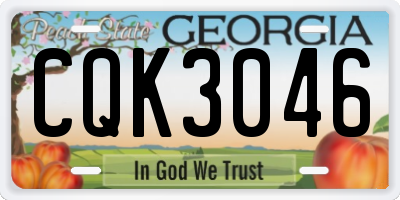 GA license plate CQK3046