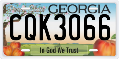 GA license plate CQK3066