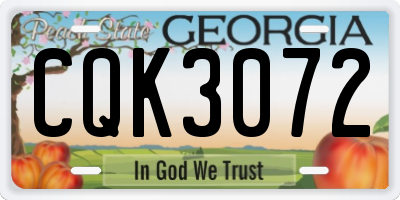 GA license plate CQK3072