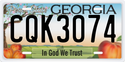 GA license plate CQK3074