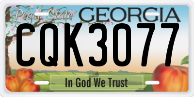 GA license plate CQK3077