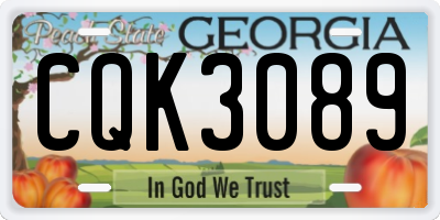 GA license plate CQK3089