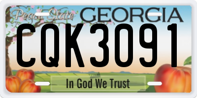GA license plate CQK3091