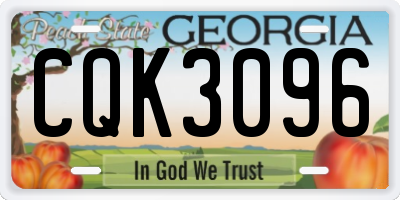 GA license plate CQK3096