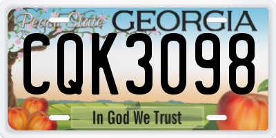GA license plate CQK3098