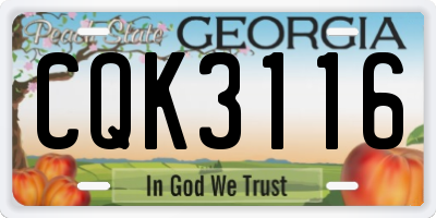 GA license plate CQK3116