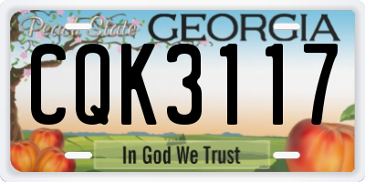 GA license plate CQK3117