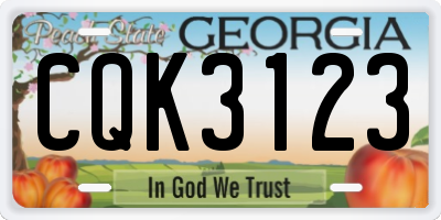 GA license plate CQK3123