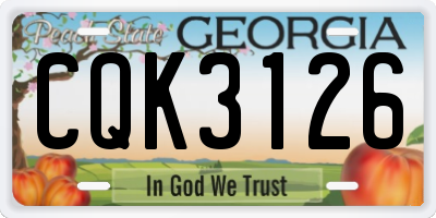 GA license plate CQK3126