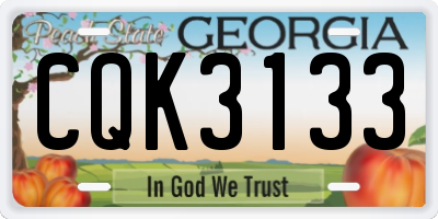 GA license plate CQK3133