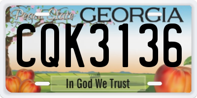 GA license plate CQK3136