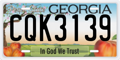 GA license plate CQK3139