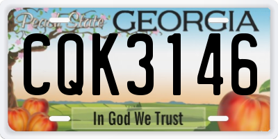 GA license plate CQK3146