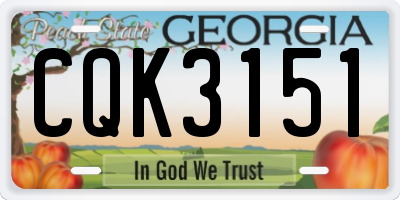 GA license plate CQK3151