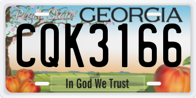 GA license plate CQK3166