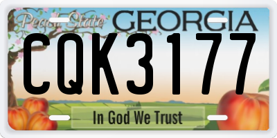 GA license plate CQK3177