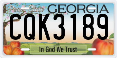 GA license plate CQK3189